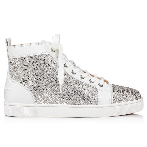 Christian Louboutin Shoes - NEW Christian Louboutin Strass Leather Louis High Top Shoes White Womens Size 45